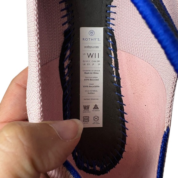 Rothy's The Point Flats Women's Petal Pink Slip On Knit Pointed Toe Shoes Sz 11 - Picture 9 of 10